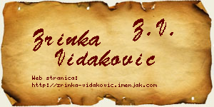 Zrinka Vidaković vizit kartica
